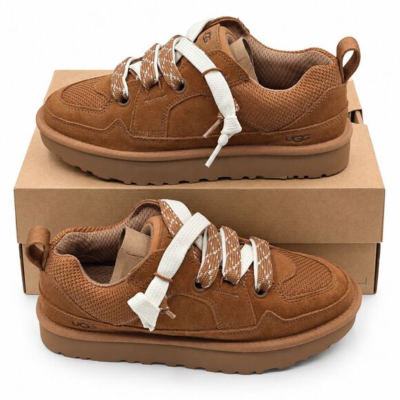 UGG Shoes - UGG Lo Lowmel Womens 8 Chestnut Suede Mesh Lace Up Low Top Sneakers 1168890